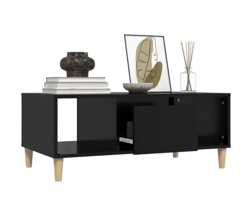 Kavos Staliukas, Juodas, 90X50X36,5cm Apdirbta Mediena