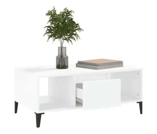 Kavos Staliukas, Baltos Spalvos, 90X50X36,5cm Apdirbta Mediena