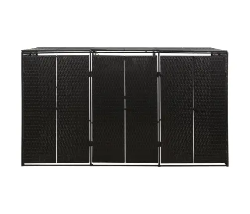 Trīsdaļīga Nojume Atkritumu Konteineram, Melna, 207X80X117 Cm Vidaxl