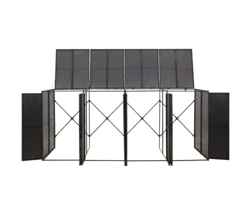 Četrdaļīga Nojume Atkritumu Konteineram, Melna, 274X80X117 Cm Vidaxl