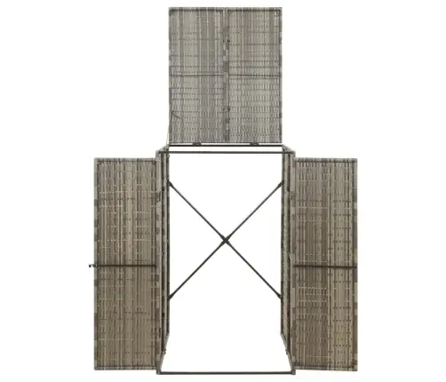 Nojume Atkritumu Konteineram, Pelēka, 70X80X117 Cm, Pe Pinums Vidaxl