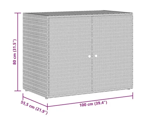 Aia Hoiukapp Must 100 X 55,5 X 80 Cm Polürotangist