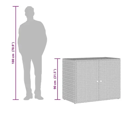 Aia Hoiukapp Must 100 X 55,5 X 80 Cm Polürotangist