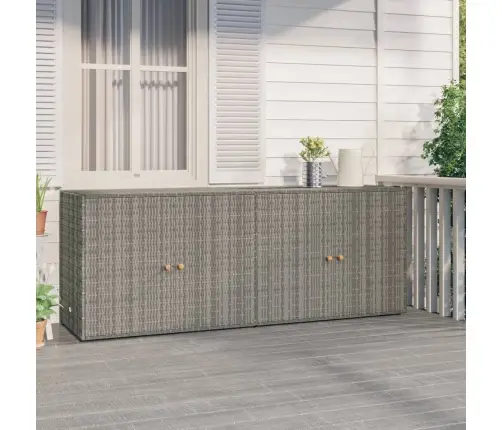 Dārza Uzglabāšanas Skapis, Pelēks,198X55,5X80Cm, Pe Rotangpalma Vidaxl