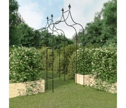 Dārza Arkas, 2 Gab., Melnas, 120X38X260 Cm, Tērauds Vidaxl