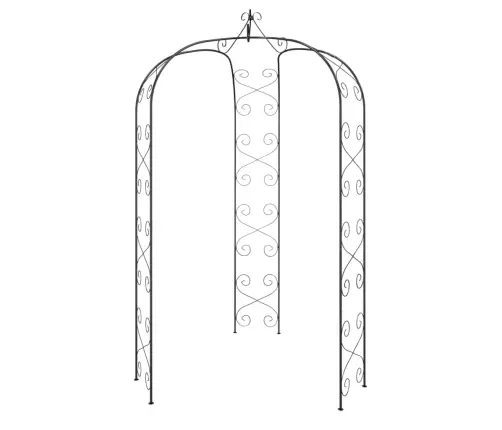 Dārza Arka, Melna, Ø180X255 Cm, Tērauds Vidaxl