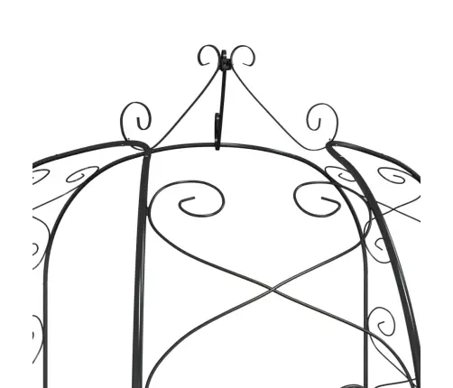 Dārza Arka, Melna, Ø180X255 Cm, Tērauds Vidaxl