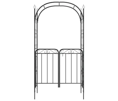 Dārza Arka Ar Vārtiem, Melna, 108X45X235 Cm, Tērauds Vidaxl