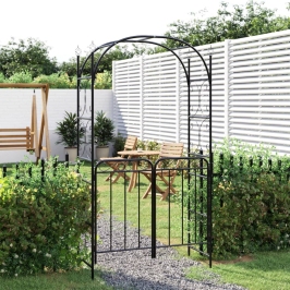 Sodo Arka Su Varteliais, Juodos Spalvos, 108X45X235cm Plienas