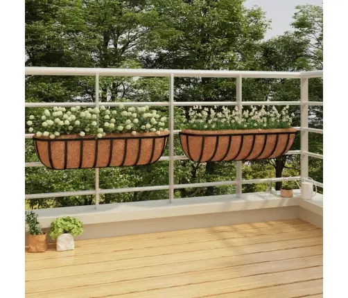 Sienas Siles, 2 Gb., Kokosa Ieliktņi, 76X21X16, Melns Tērauds Vidaxl