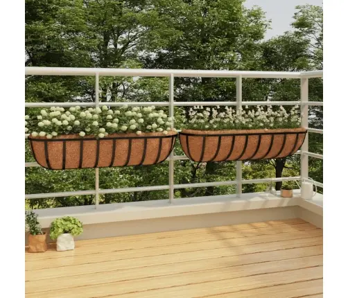 Sienas Siles, 2 Gb., Kokosa Ieliktņi, 91X20X23Cm, Melns Tērauds Vidaxl