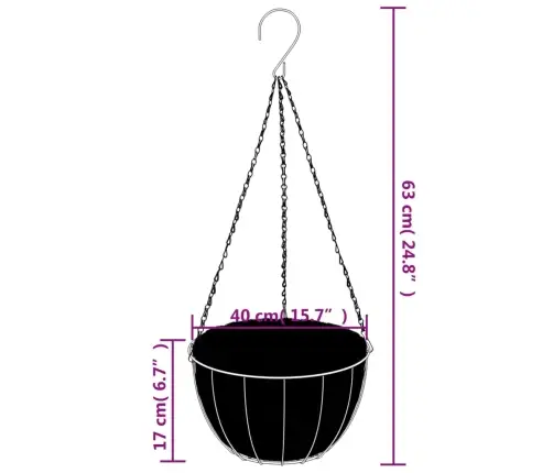 Piekarami Puķu Podi, 4 Gab., Kokosa Ieliktņi, Melni, Ø 40X63 Cm Vidaxl