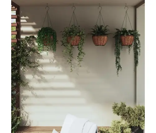 Piekarami Puķu Podi, 4 Gab., Kokosa Ieliktņi, Melni, Ø 40X63 Cm Vidaxl