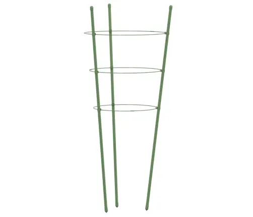 Sodo Augalų Atramos Su 3 Žiedais, 5Vnt., Žalios, 45cm Plienas