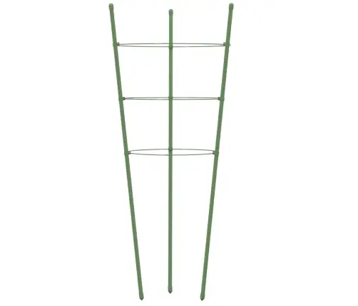 Sodo Augalų Atramos Su 3 Žiedais, 5Vnt., Žalios, 45cm Plienas