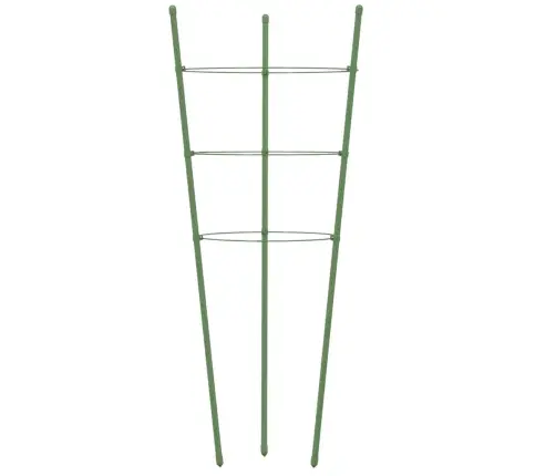 Sodo Augalų Atramos Su 3 Žiedais, 5Vnt., Žalios, 60cm Plienas