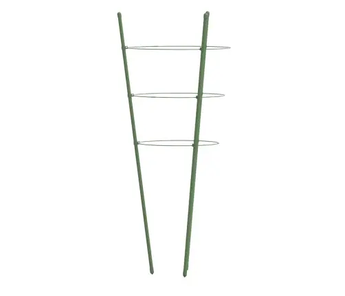 Sodo Augalų Atramos Su 3 Žiedais, 5Vnt., Žalios, 60cm Plienas