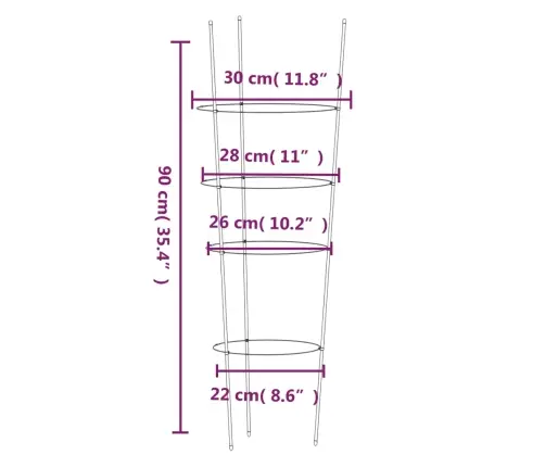 Aia Taimetoed 4 Rõngaga 5 Tk Roheline 90 Cm Teras