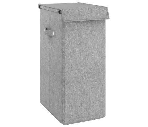 Veļas Kaste, Salokāma, Pelēka, 26X34,5X59,5 Cm, Lina Imitācija Vidaxl