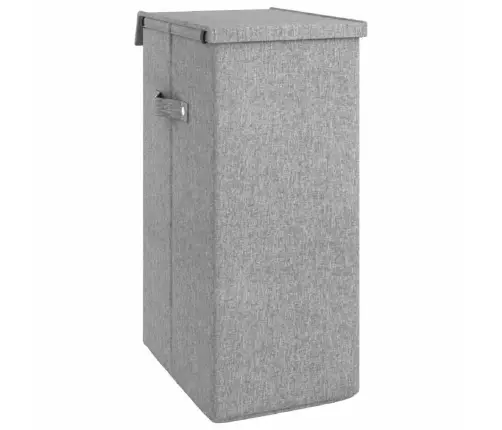 Veļas Kaste, Salokāma, Pelēka, 26X34,5X59,5 Cm, Lina Imitācija Vidaxl