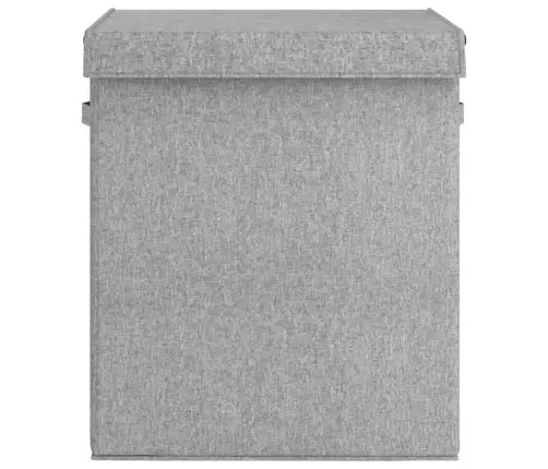 Veļas Kaste, Salokāma, Pelēka, 51X34,5X59 Cm, Lina Imitācija Vidaxl