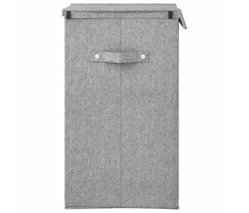 Veļas Kaste, Salokāma, Pelēka, 51X34,5X59 Cm, Lina Imitācija Vidaxl