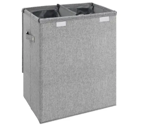 Veļas Kaste, Salokāma, Pelēka, 51X34,5X59 Cm, Lina Imitācija Vidaxl