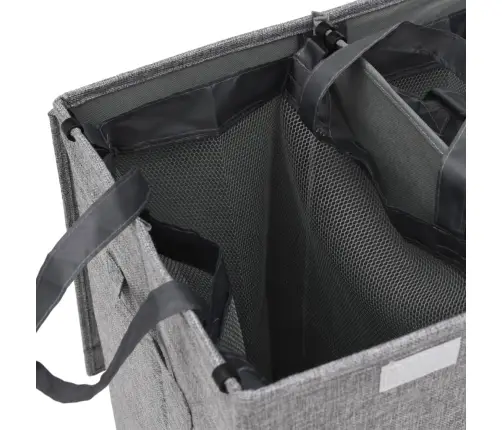 Veļas Kaste, Salokāma, Pelēka, 51X34,5X59 Cm, Lina Imitācija Vidaxl