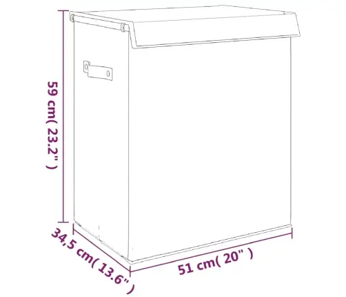 Veļas Kaste, Salokāma, Pelēka, 51X34,5X59 Cm, Lina Imitācija Vidaxl