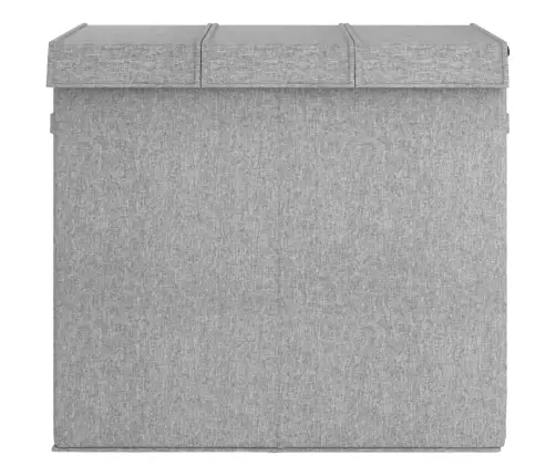 Veļas Kaste, Salokāma, Pelēka, 64,5X34,5X59 Cm, Lina Imitācija Vidaxl