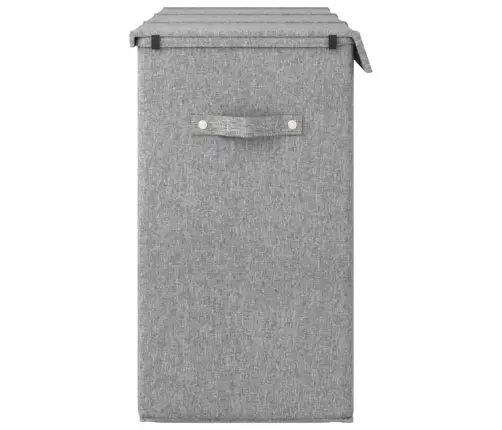 Veļas Kaste, Salokāma, Pelēka, 64,5X34,5X59 Cm, Lina Imitācija Vidaxl