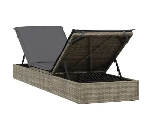 Päevitusvoodi Lauaga, 1 Tk, Hall, Polürotang