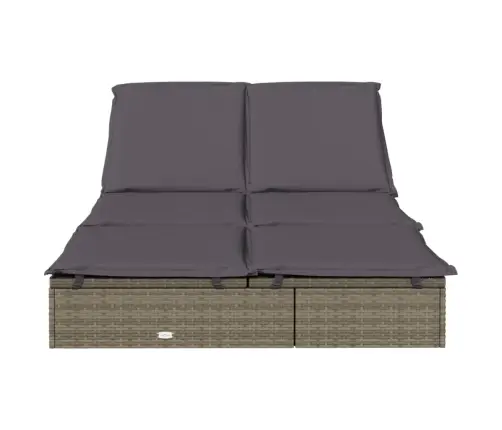 Sauļošanās Gulta Ar Matračiem, Pe Rotangpalma, Divvietīga Vidaxl