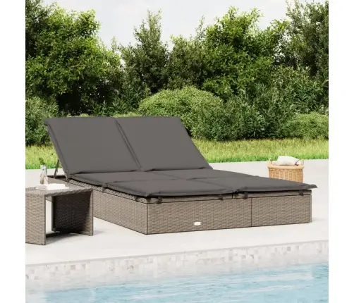 Sauļošanās Gulta Ar Matračiem, Pe Rotangpalma, Divvietīga Vidaxl