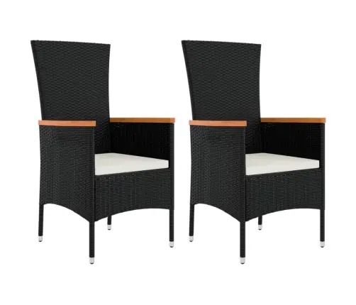 Dārza Krēsli, 2 Gab., Ar Matračiem, Pe Rotangpalma, Melni Vidaxl