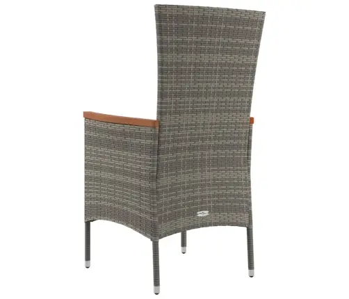 Dārza Krēsli Ar Matračiem, 2 Gab., Pelēka Pe Rotangpalma Vidaxl