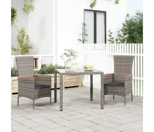 Dārza Krēsli Ar Matračiem, 2 Gab., Pelēka Pe Rotangpalma Vidaxl