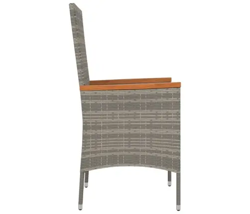 Dārza Krēsli Ar Matračiem, 4 Gab., Pelēka Pe Rotangpalma Vidaxl