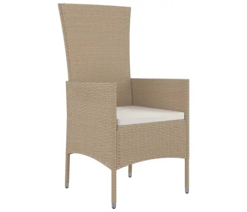 Dārza Krēsli Ar Matračiem, 4 Gab., Bēša Pe Rotangpalma Vidaxl