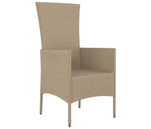 Dārza Krēsli Ar Matračiem, 4 Gab., Bēša Pe Rotangpalma Vidaxl