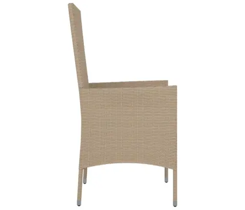 Dārza Krēsli Ar Matračiem, 4 Gab., Bēša Pe Rotangpalma Vidaxl