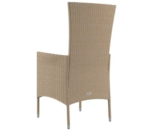 Dārza Krēsli Ar Matračiem, 4 Gab., Bēša Pe Rotangpalma Vidaxl