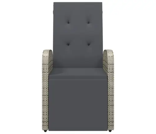 Dārza Krēsli Ar Matračiem, 2 Gab., Pelēka Pe Rotangpalma Vidaxl