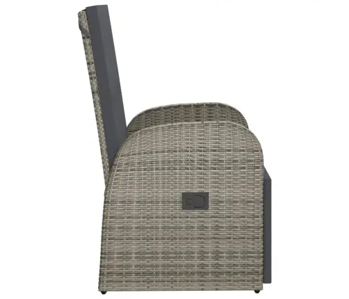 Dārza Krēsli Ar Matračiem, 2 Gab., Pelēka Pe Rotangpalma Vidaxl