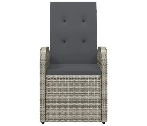 Dārza Krēsli Ar Matračiem, 2 Gab., Pelēka Pe Rotangpalma Vidaxl