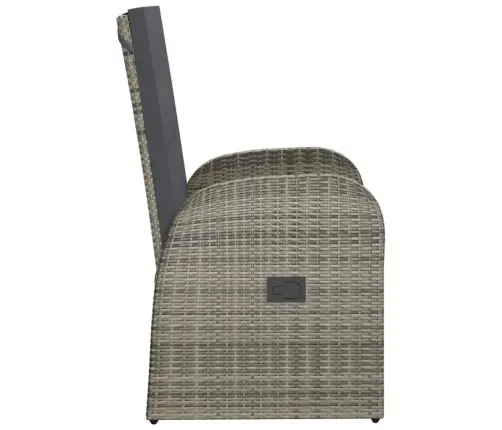 Dārza Krēsli Ar Matračiem, 2 Gab., Pelēka Pe Rotangpalma Vidaxl