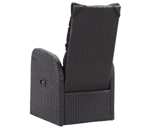 Sodo Kėdės Su Pagalvėlėmis, 2Vnt., Juodos, Poliratanas