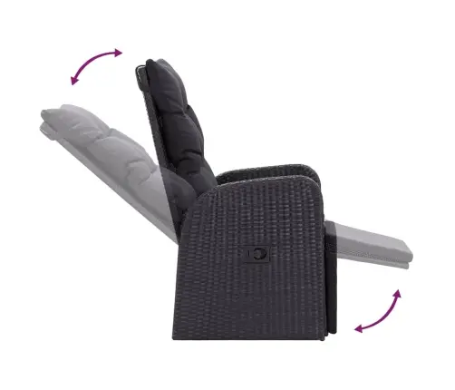 Sodo Kėdės Su Pagalvėlėmis, 2Vnt., Juodos, Poliratanas