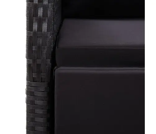 Sodo Kėdės Su Pagalvėlėmis, 2Vnt., Juodos, Poliratanas