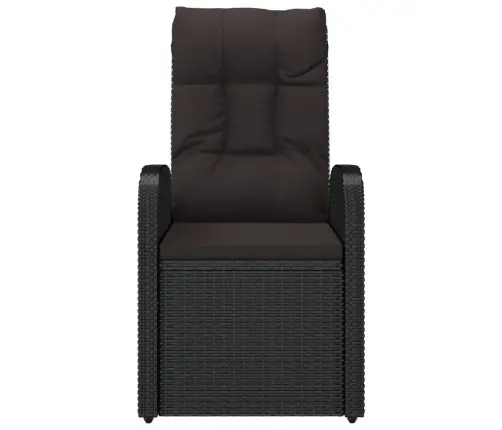 Sodo Kėdės Su Pagalvėlėmis, 2Vnt., Juodos, Poliratanas